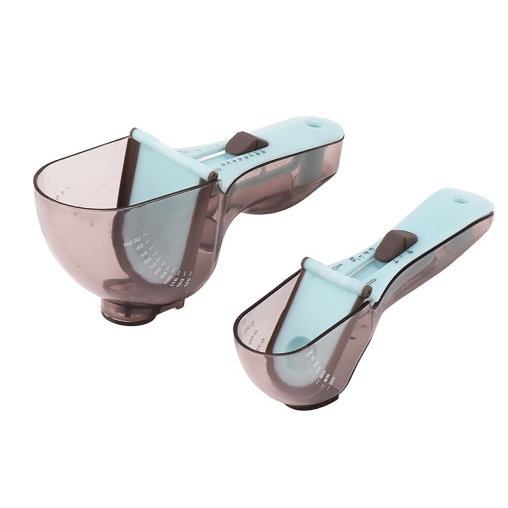 2PCS Adjustable Measuring Spoon Plastic Measuring Scoops Cups for Baking Cooking Accessories