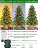 3 ft Artificial Christmas Tree with Dual Color Lights, Timer, PE+PVC Spruce, Pinecone Red Berry Burlap Base