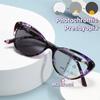 Cat Eye Multifocal Photochromic Reading Glasses Women Anti Blue Light Blocking Presbyopic Eyewear Computer Hyperopia Eyeglasses