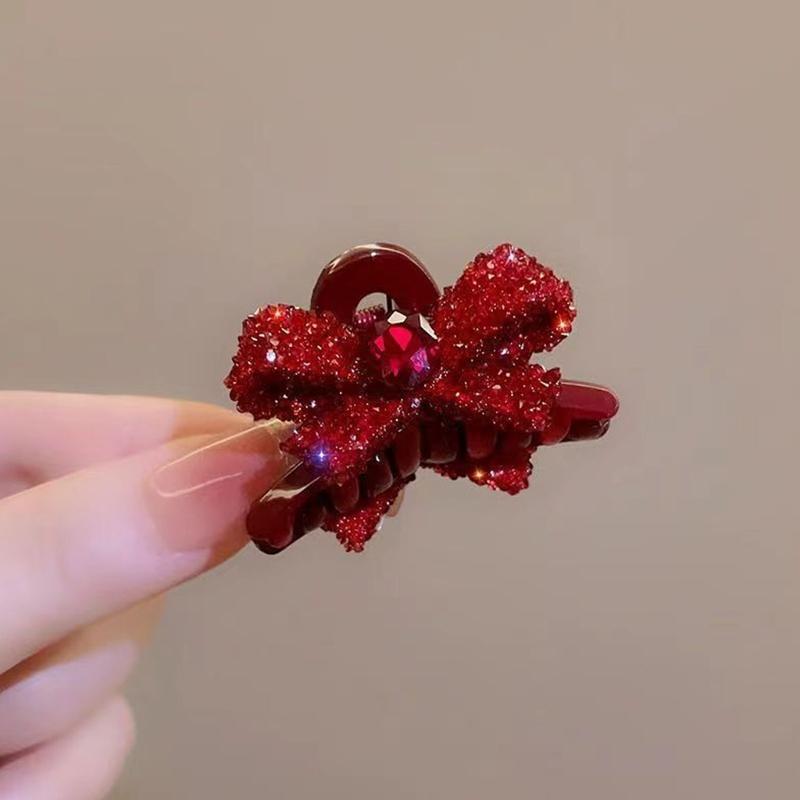 2PCS Rhinestones Bowknot Hair Clip for Women Girl Special Event and Casual Wear Enhancing Outfit Hair Styling Hair Claw