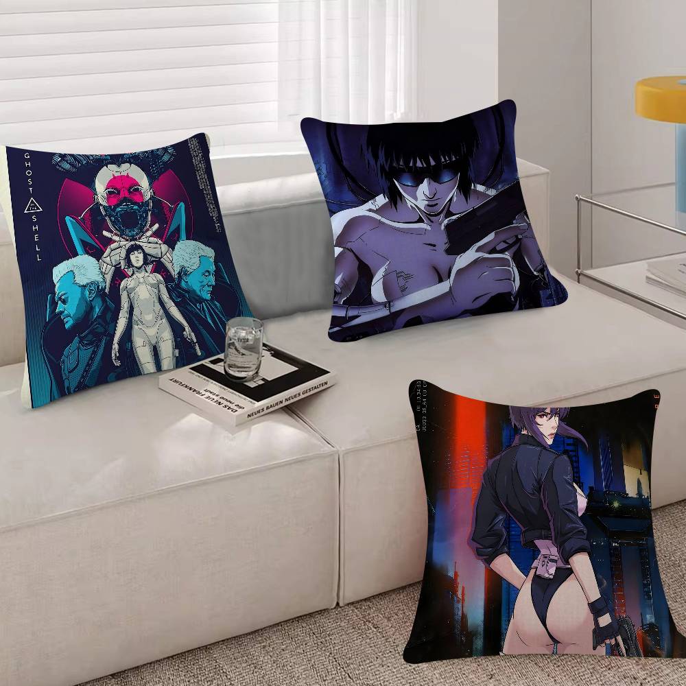 Anime Ghost In The Shell Movie Sticky Cushion Cover 30x50 Polyester Sofa Cushions Decorative Throw Pillows Home Decoration