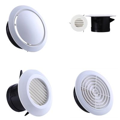 Grile de Ventilație Rotunde ABS pentru Cornișă, cu Flux de Aer Reglabil, Capac Ventilație Evacuare, Difuzor Tavan, Baie, Bucătărie, Dormitor, Birou