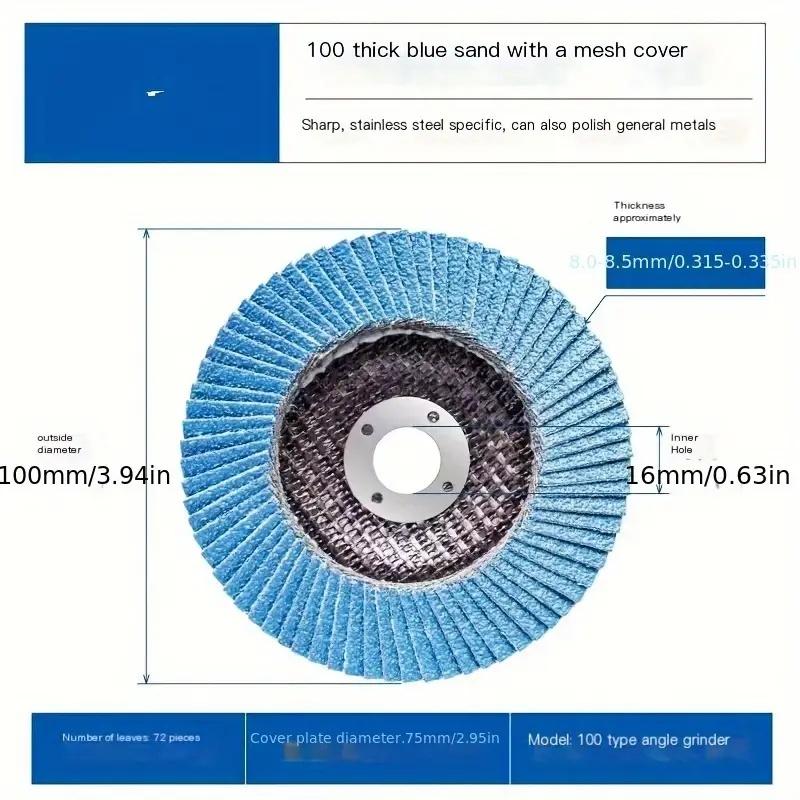 10 Stück 100mm Schleiflamellenscheibe Winkelschleifer Schleifscheibe für Holzbearbeitung Schärfen Metallentgraten Rostentfernung