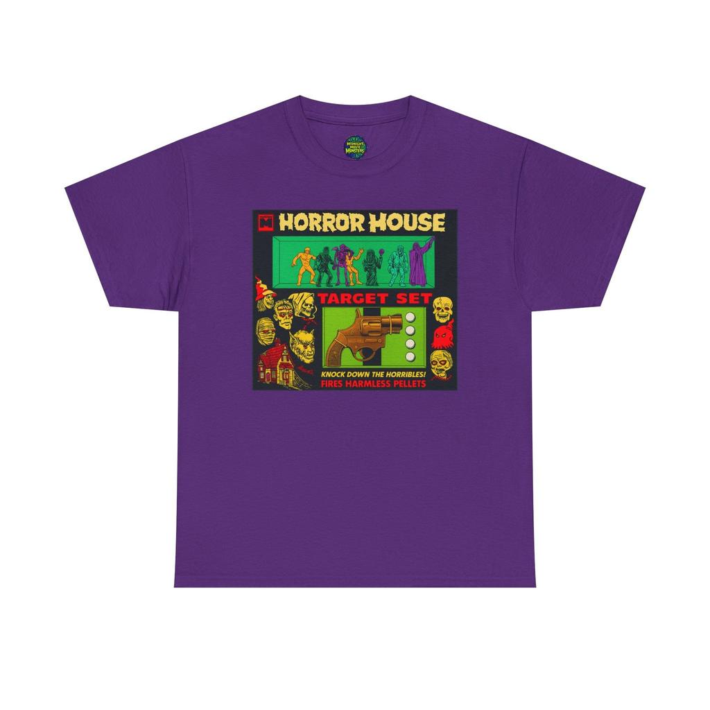 Horror House Target Set T-Shirt Unisex Heavy Cotton Tee Vintage Toy Monster