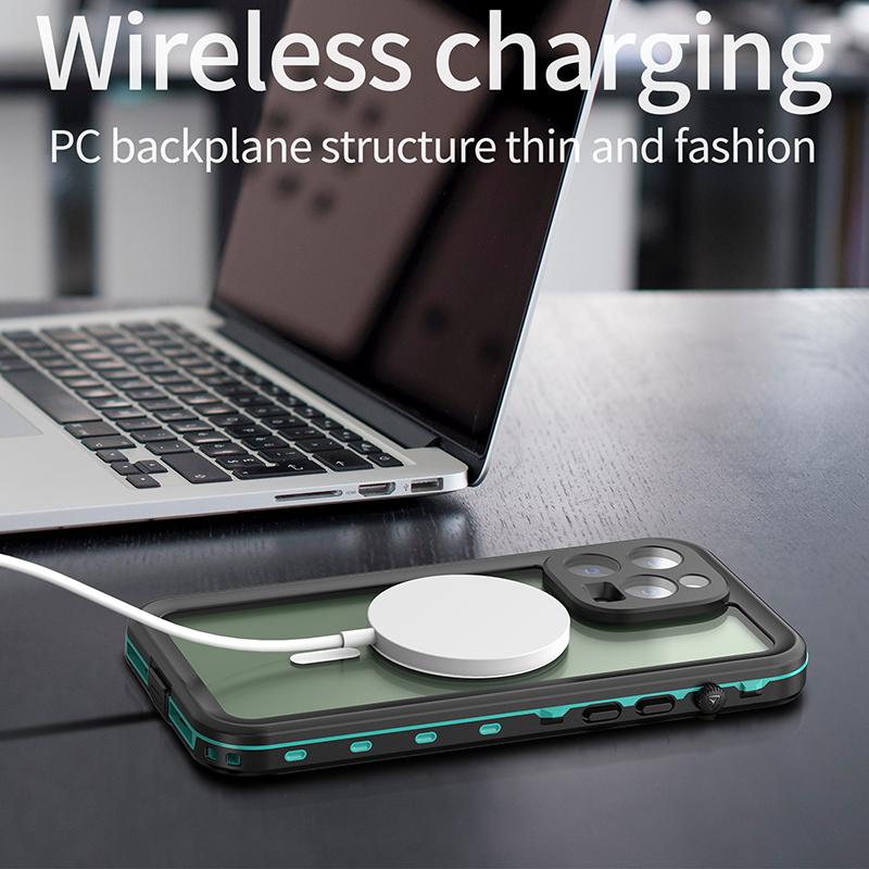 Magnetic Charging IP68 Waterproof Case For Apple iPhone 16 15 14 13 Pro Max Plus Drop proof Cover Diving Swim outdoor sport