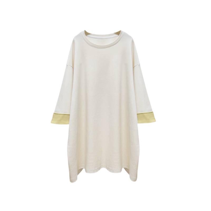2025 Spring Fashion Plus Size Maternity T-Shirt: Trendy Loose-Fit, Casual, Three-Quarter Sleeve for Moms