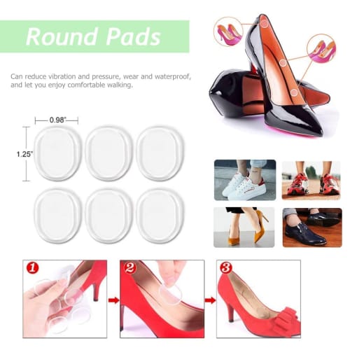 14-Piece Set of Clear Shoe Pads for Heels, Prevents Blisters and Chronic Heels