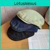 Denim Newsboy Cap With Vintage Wash And Sunshade For Street Style Fashion