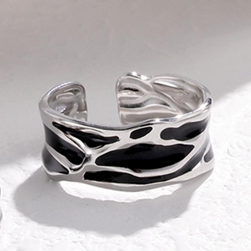 Stainless Steel Titanium Couple Rings - Cold Style, Non-Fading, Drip Oil, Open Design, Versatile Accessories