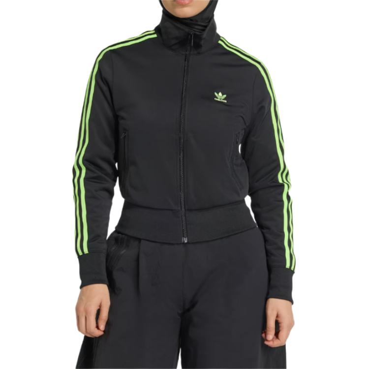 adidas Originals Adicolor Classics Firebird Track Striped Logo Zip-Up Stand Collar Short Sleeve Jacket Women Jackets JX7868