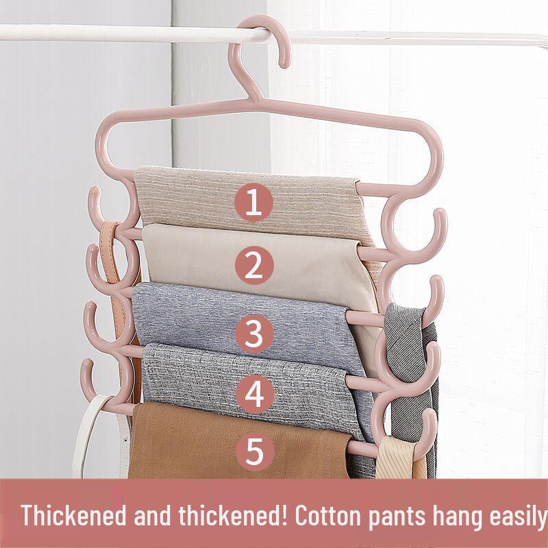 Multilayer Pants Hanger with Clips - Versatile Wardrobe Storage Rack for Clothes