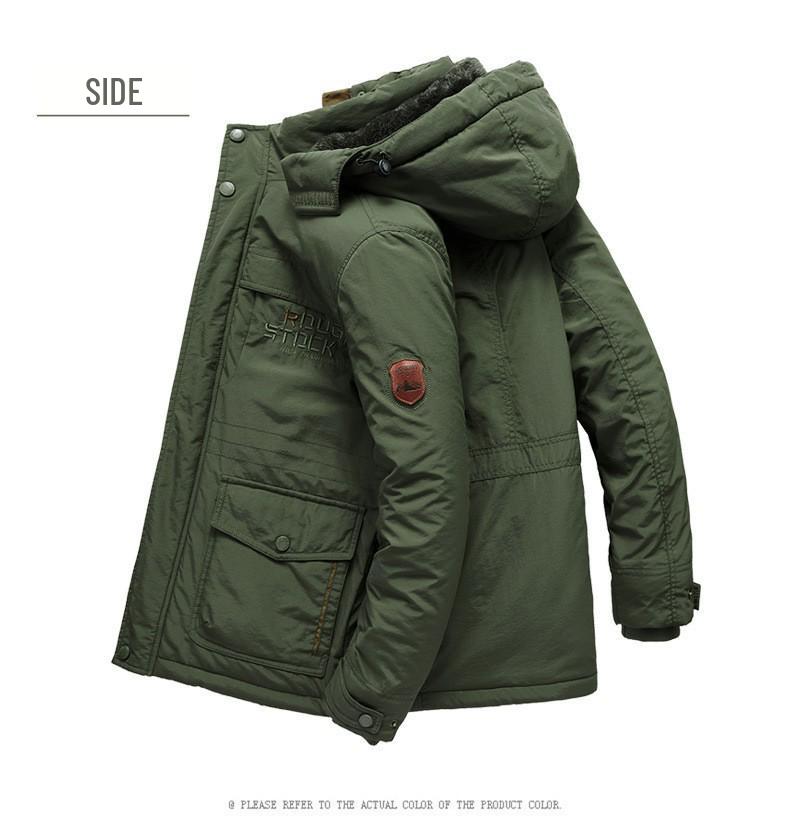 Retro Style Men's Windproof Cotton Jacket - Washed, Fleece Lined, Thickened (2025).