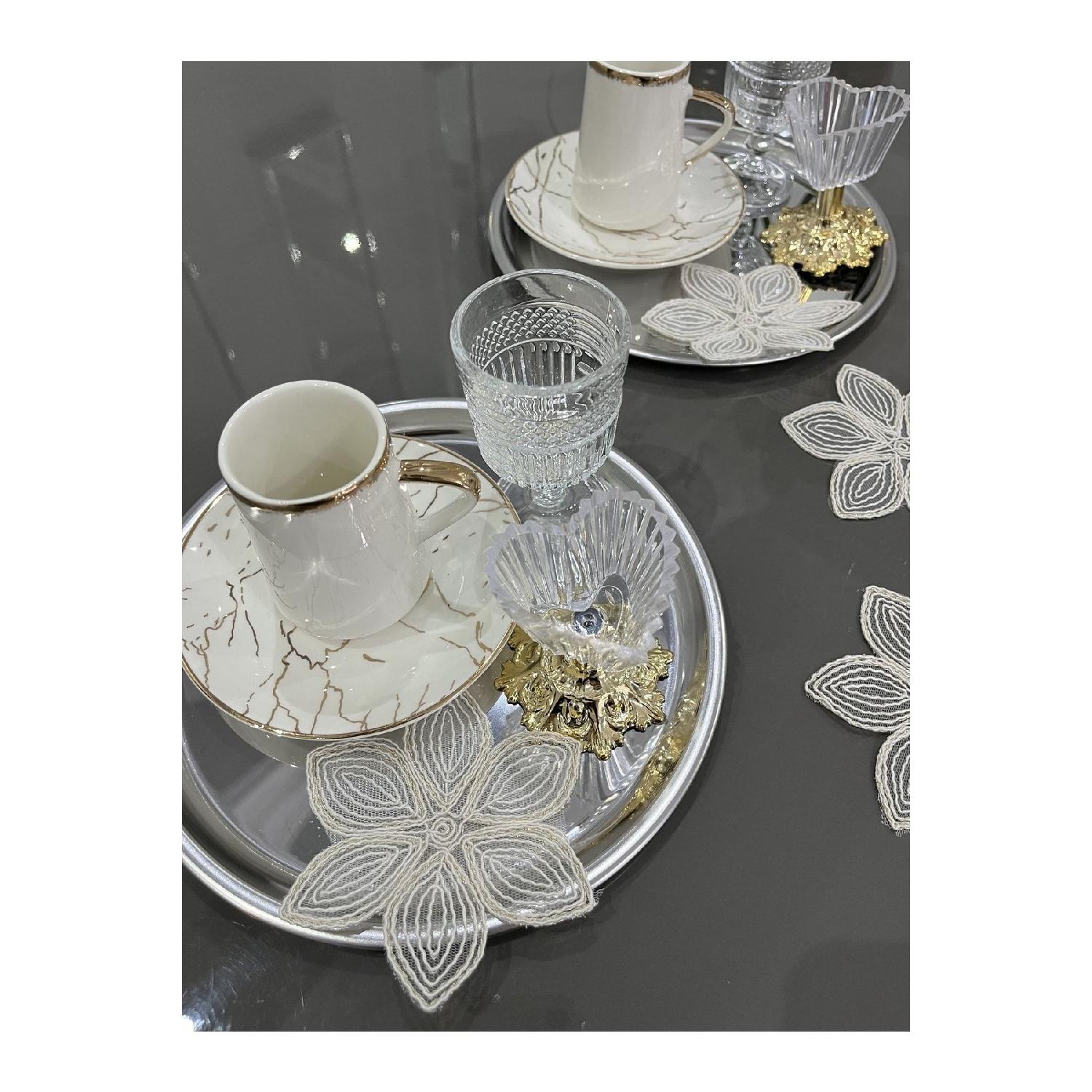 

Perla Model Decorative Guipure Lace Set Of 6 Coffee Cocktail Presentation Napkins кремовый
