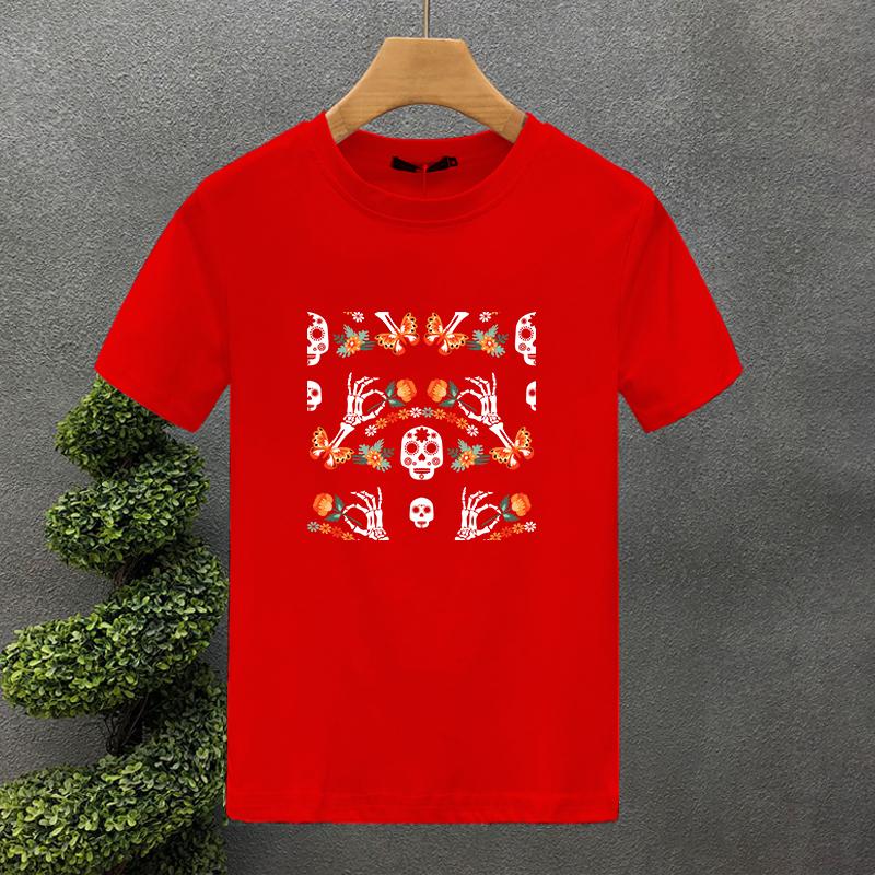

Summer Creativity Flower SkullPrint Y2k T-shirt For Man Short Sleeved Luxury Tees For Men s Clothing Loose Pure Cotton Soft Tops 4XL