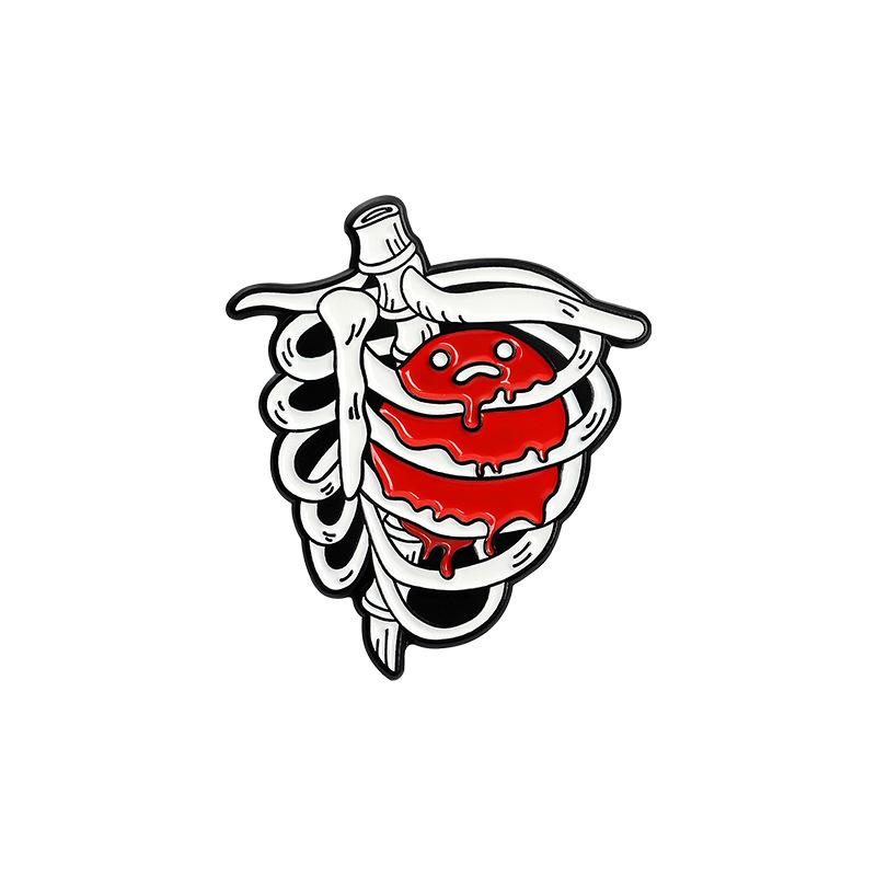 

Rib Captivating Heart Organ Shape Enamel Brooch Perfect For Unique Trends Fashion XZ3825