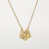Golden Four-Petal Flower Cubic Zirconia Necklace with Fine Chain