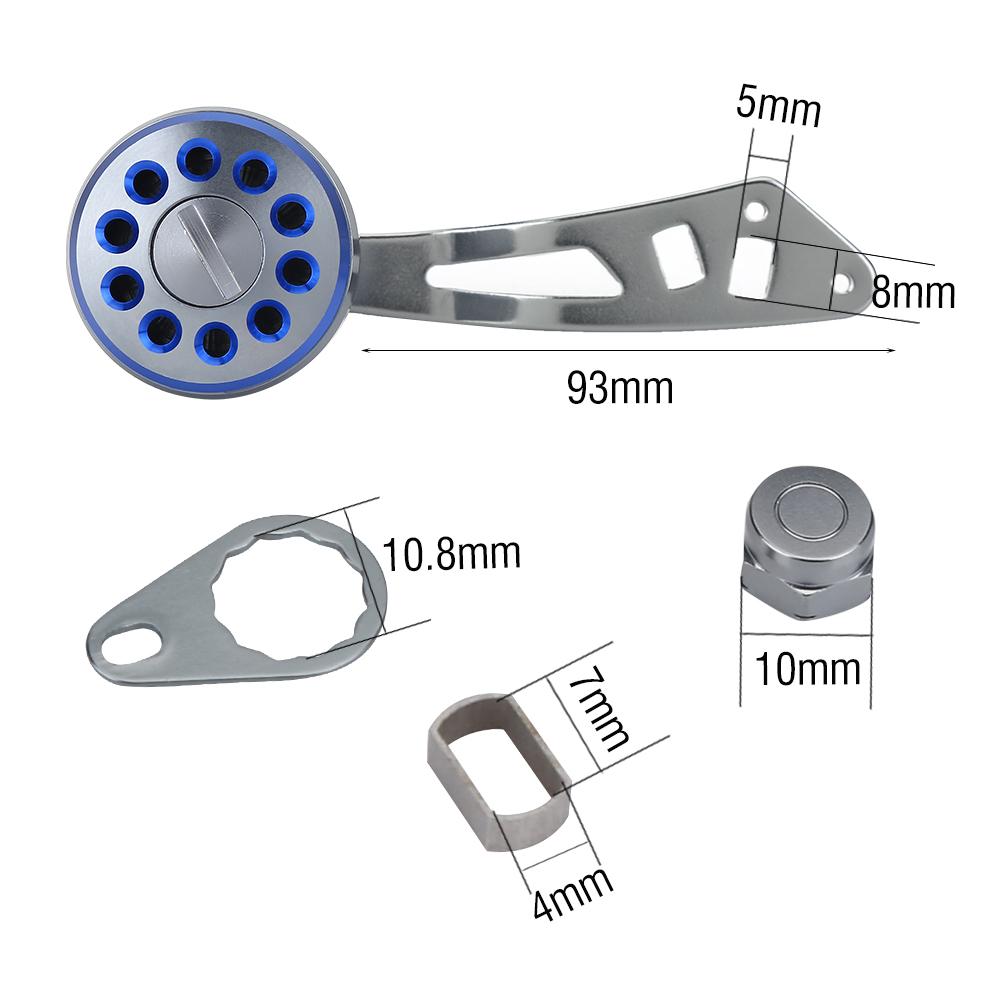 1Pc Durable Metal Handle Part Accessory for Abu Round Baitcast Fishing Reel(Blue)
