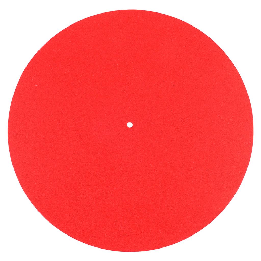 Phonograph Wool Pad Antiskid Shockproof Turntable Red Mat for Record Players 30cm