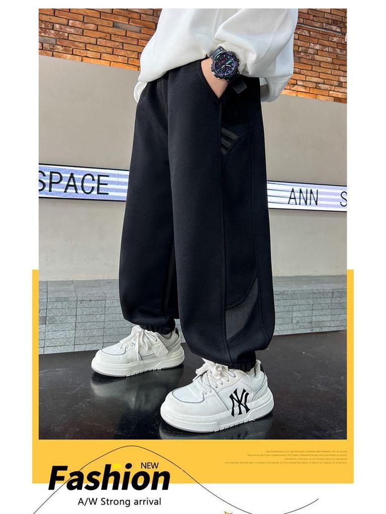 Chlapecké zimní sportovní kalhoty Plus Velvet 2025: Trendy tepláky pro střední až velké chlapce - nový podzimní/zimní styl