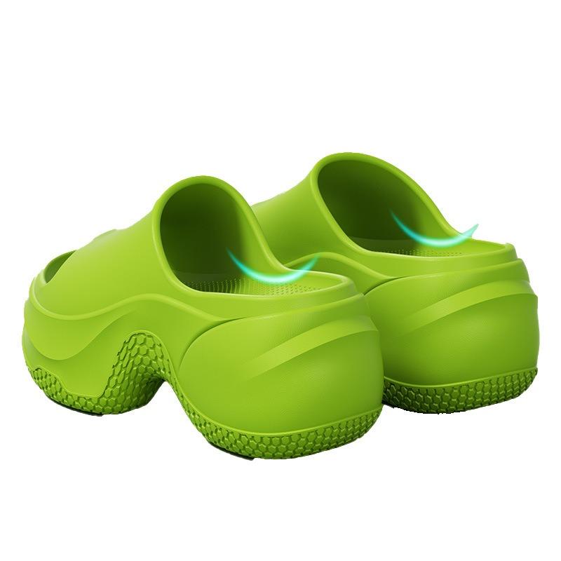 thick-soled slippers women's heightening shoes 8.0 muffin-soled slippers can be worn outside, high-end summer one-word beach slippers