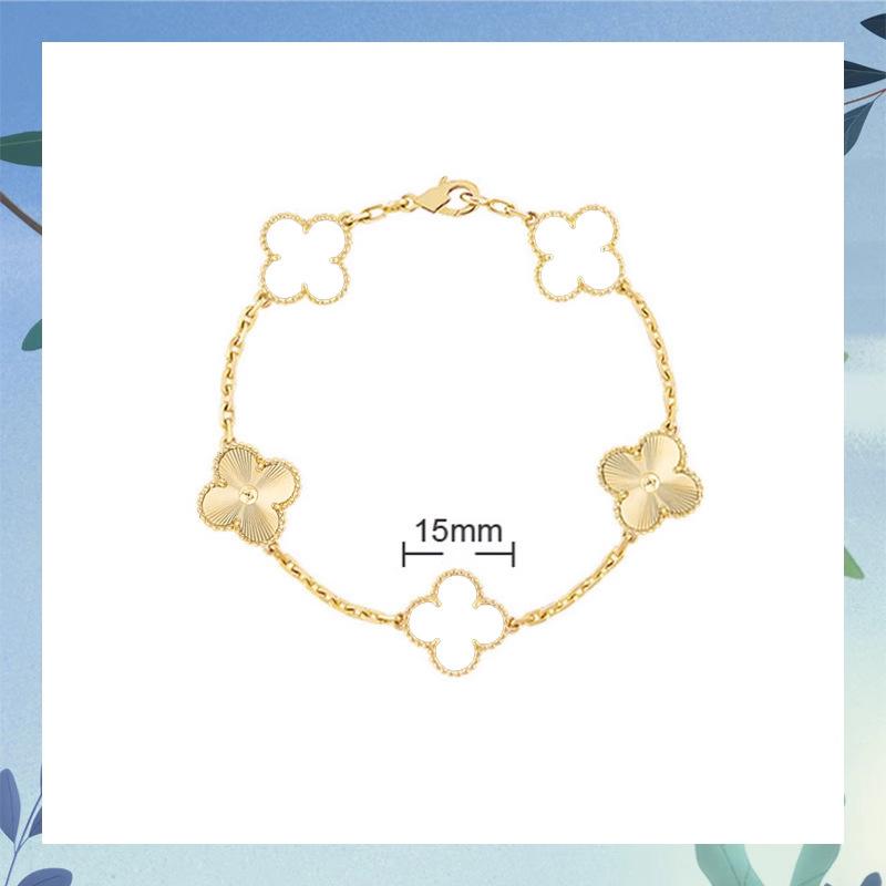 Clover Bracelet CNC Buckle Thick Chain Rose Gold Red Agate Black Agate Lucky Bracelet for Women