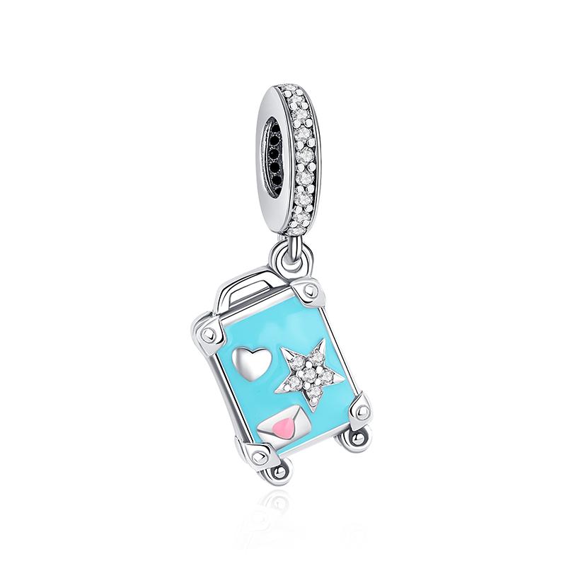 Original Copper Charms Beads Plane Bus Travel Pave Cz Fit Pan Bracelets Bangles Necklaces For Women Diy Jewelry