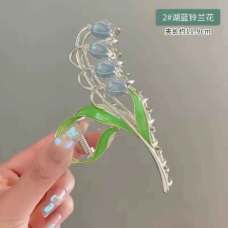 Flower Metal Hair Claw For Women Gold Silver Cross Crab Hair Clip Korean Elegant Hairpin Girl Hair Accessories