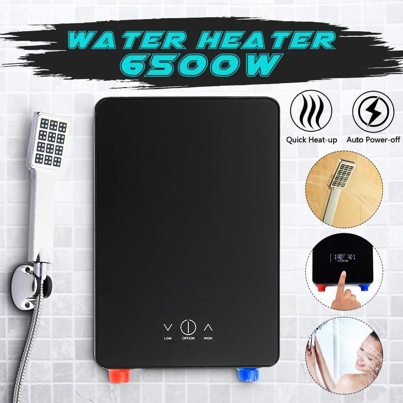Instant Heating Electric Hot Water Heater Overheating Protection Constant Temperature With Shower Nozzle 6500W 220V