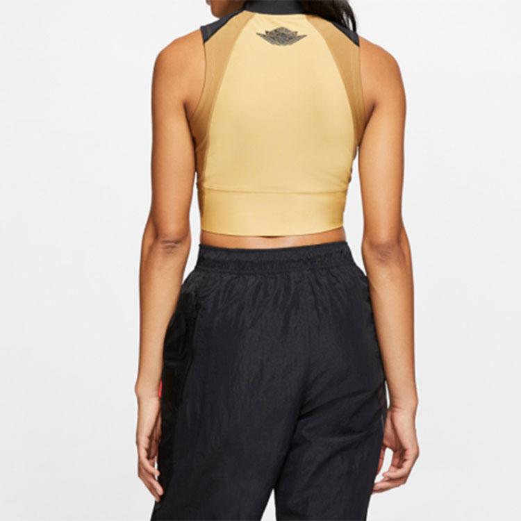 Jordan Half Zip Tight Sports Top Women tops Beige CQ6661-723