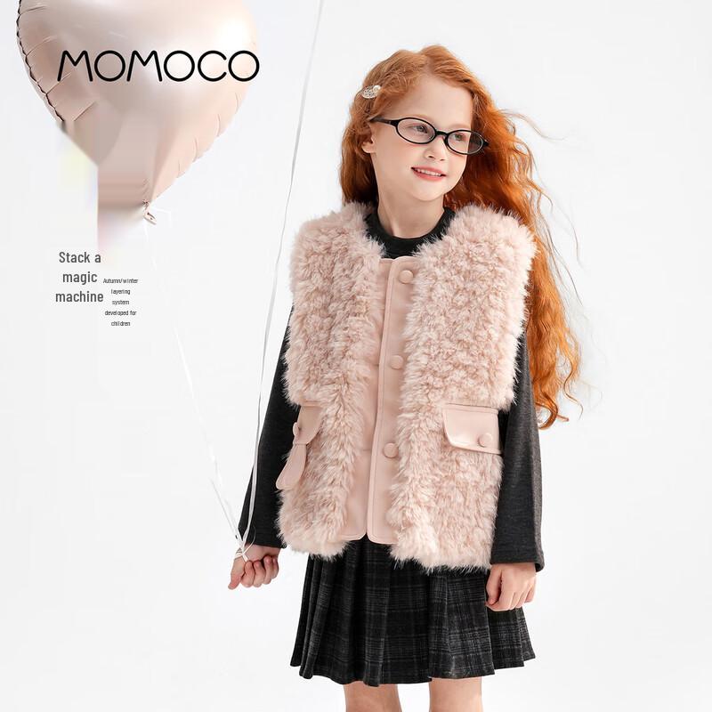 

Плюшева стьобана жилетка для дівчинки MOMOCO 140