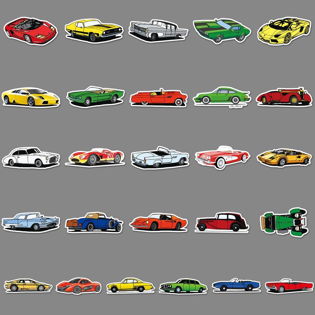112 Waterproof Cartoon Car Stickers for Tablets, Scooters, Motorcycles, and Suitcases