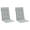High Back Chair Cushions 2 Pcs. Melange Light Grey 120x50x4 Cm Fabric