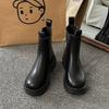 Stiefel Damen Frühling und Herbst Einzelstiefel Muffin Dicke Sohle Chelsea Kurze Stiefel Mittelhohe Stiefel Smoke Tube Stiefel