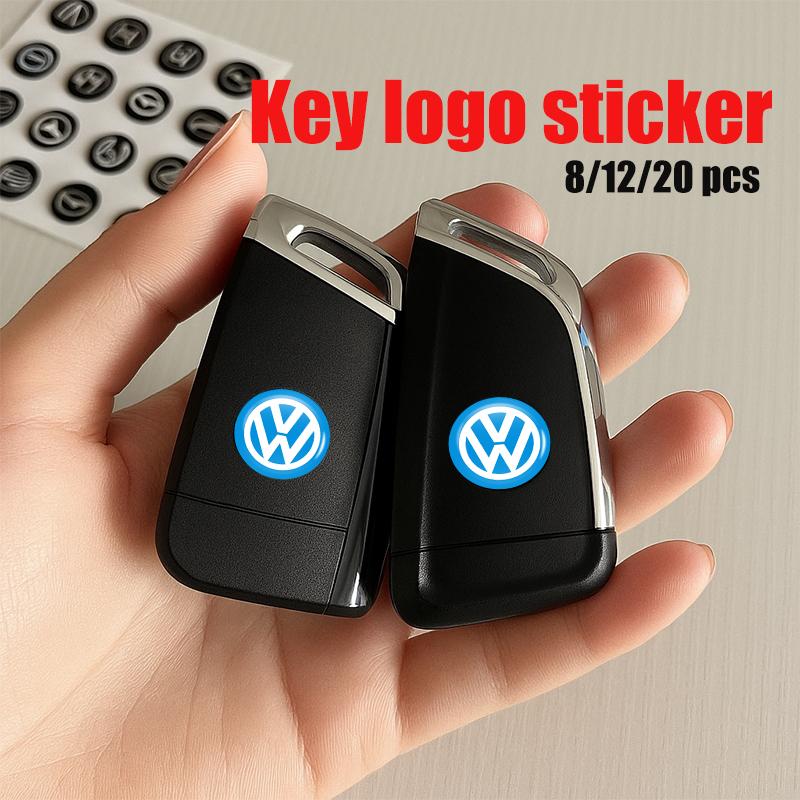 2026 Hot Valve Stems Caps 14mm Car Emblem Key Sticker Remote Control Key Logo Decal For Volkswagen VW Golf 4 5 6 7 Polo Jetta Sagitar Mag ET1