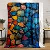 Colorful Cracked Stone-like Shapes Arranged In a Mosaic-like Pattern. for All Seasons Blanket Lunch Break Throw Gift