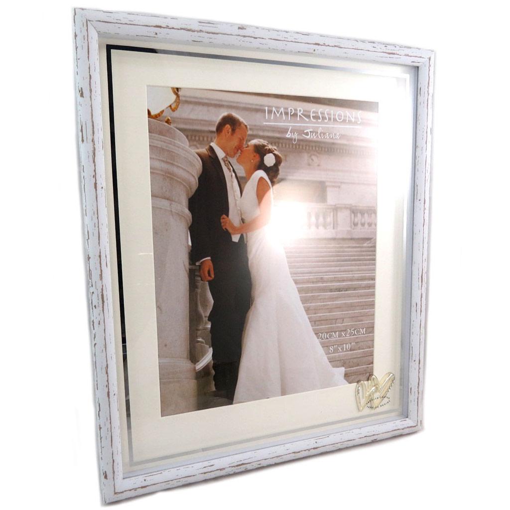 Les Trésors De Lily [P6532] - Vintage White 'Romance' Wooden Photo Frame - 20x25 Cm