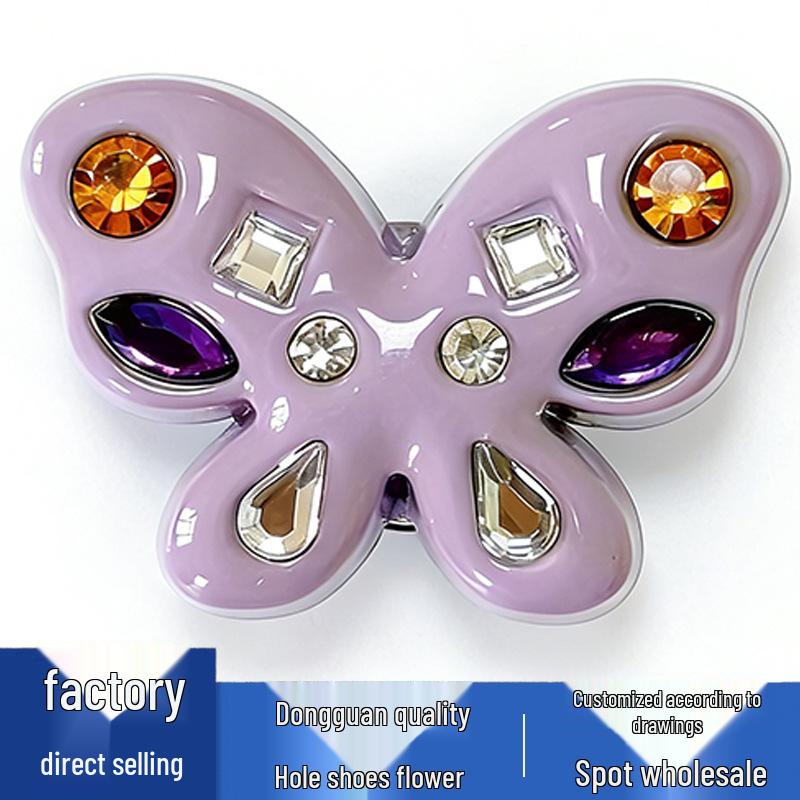 Green Flower Metal Shoe Charms for Crocs - Decorative Chain Buckles