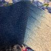 Used 45R 45rpm Indigo Dye Mix Stole Scarf