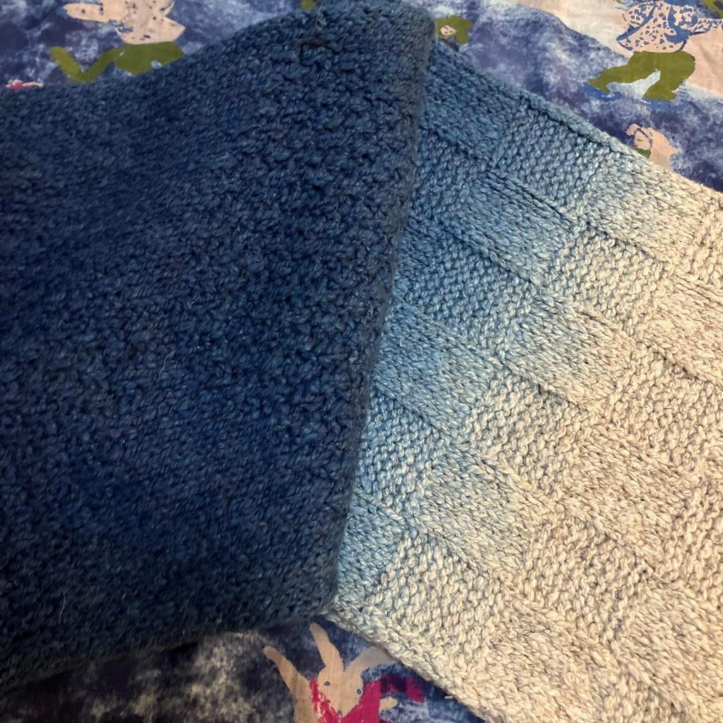 Used 45R 45rpm Indigo Dye Mix Stole Scarf