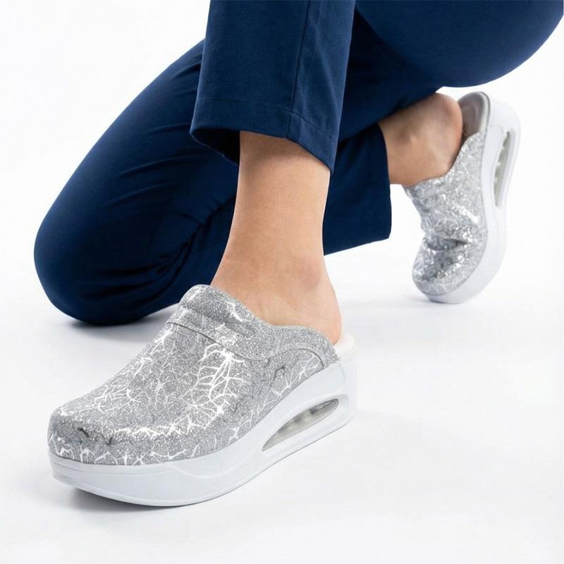 

Жіночі медичні сабо Sabo Hospital Shoes Non-Slip Slipper Медсестра Доктор Акушерка Сандалії 42 срібний