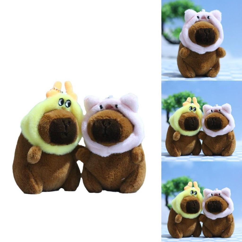 Cute Plush Capybara Keychain Doll Accessory Adorable Soft Toy For Bags