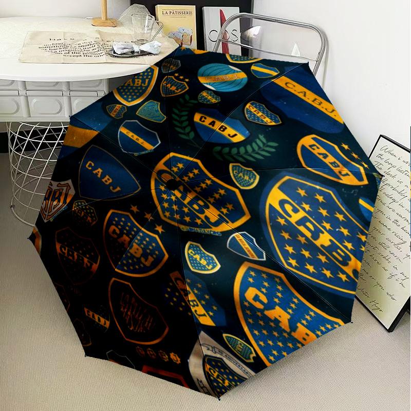 1PC Boca Football Club Printed Umbrella Folding Umbrella, Automatic Umbrella 8-Frame for Travel, Camping Fan Gifts Christmas Gifts