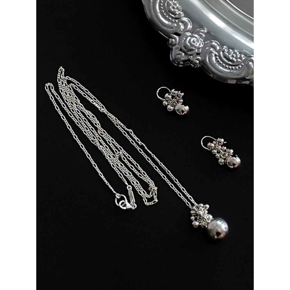 Silver Ball Long Necklace_Mvn63