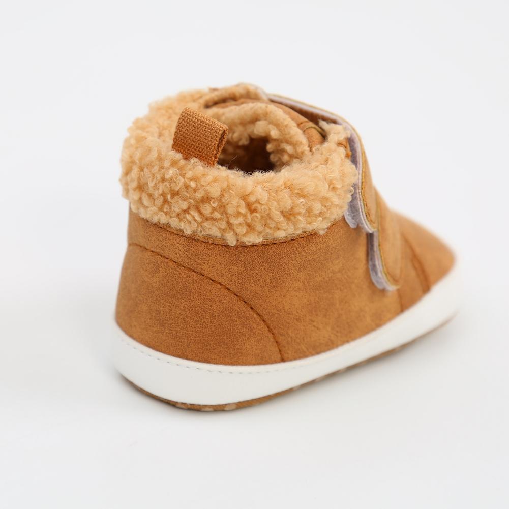 Infant Baby Boys Girls High-Top Sneakers Soft Anti-Slip Sole PU Leather Warm Toddler Newborn Prewalker First Walking Crib Shoes 0-18M