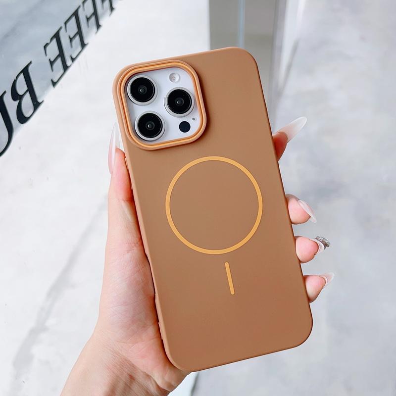 

Матовый мягкий противоударный чехол для телефона TPU для iPhone 16 Pro Max 15 Pro 14 Plus 13 12 11, цветной, с беспроводной зарядкой, магнитный, тонкий, противоударный чехол-бампер iPhone 14 Pro Max золотой