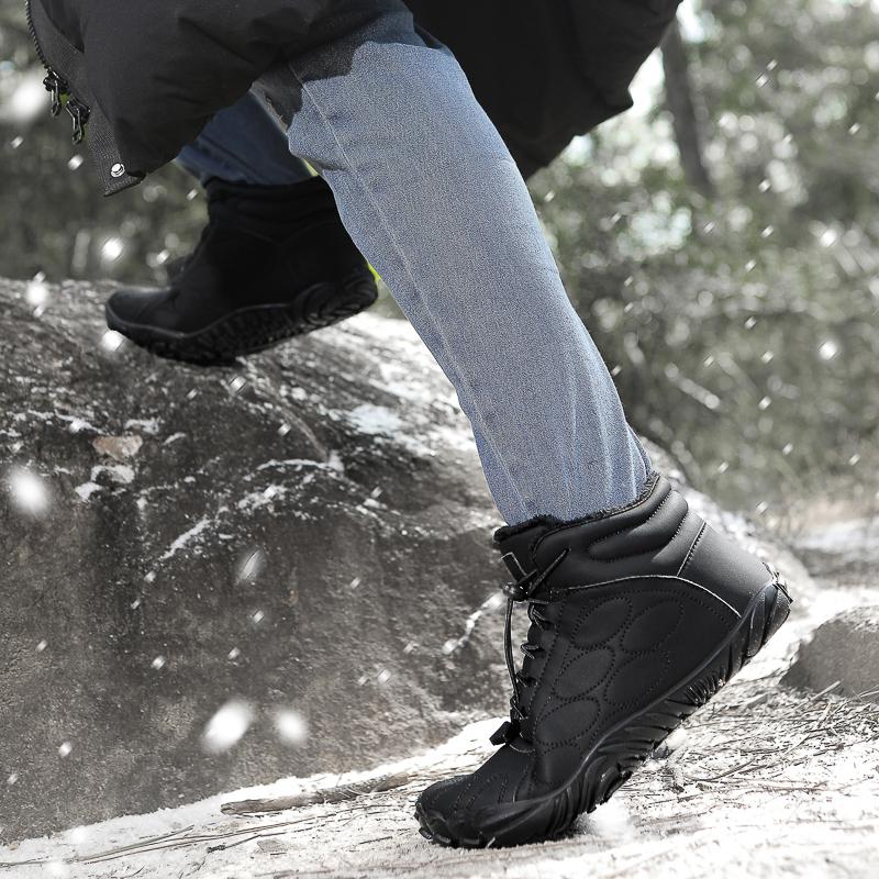 Fashion Winter Booties Men Snow Bare Foot Casual Shoes Outdoor Work Shoes Ladies Warm Fur Men Ankle Shoes Snow Boots