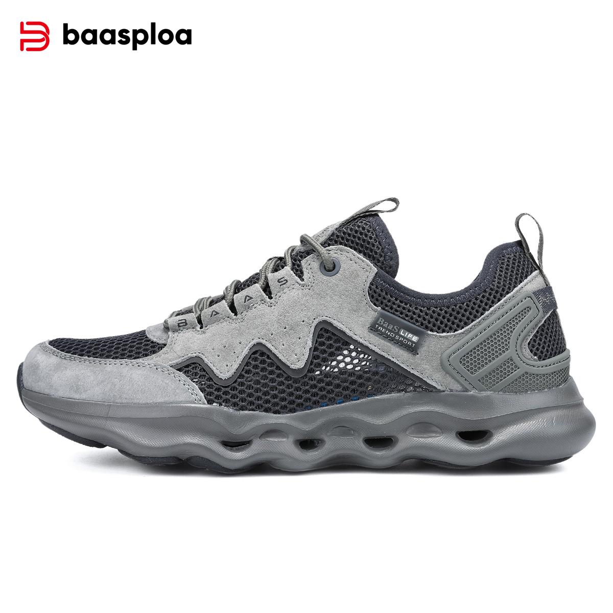 BAASPLOA Мужская повседневная обувь с крупной сетчатой поверхностью износостойкая противоскользящая подошва с отскоком мужская брендовая обувь для активного отдыха альпинизма и альпинизма 41 серый 3893₽