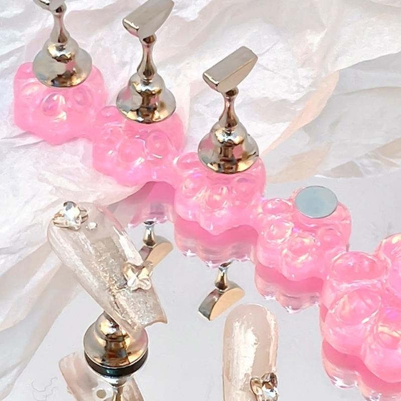 Durable Acrylic Nail Art Practice Stand Magnetic Fingernail Display Holder for False Nails