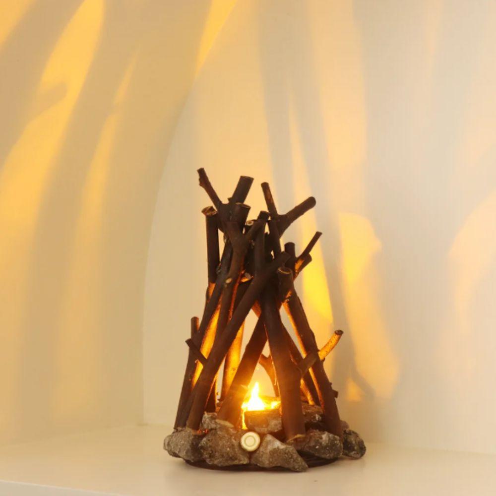 3D Flame Effect LED Bonfire Night Light Handmade Design Glowing Effect Three-dimensional Desktop Decoration Burning Simulation