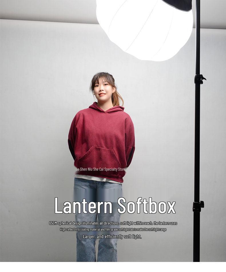 LED Studio Light with Bowens Mount: 65CM Lantern Softbox Sphere for Live Broadcasts and Photography.